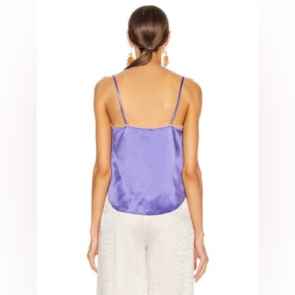 FLEUR DU MAL Silk Straight Neck Cami Purple XS - Picture 3 of 8